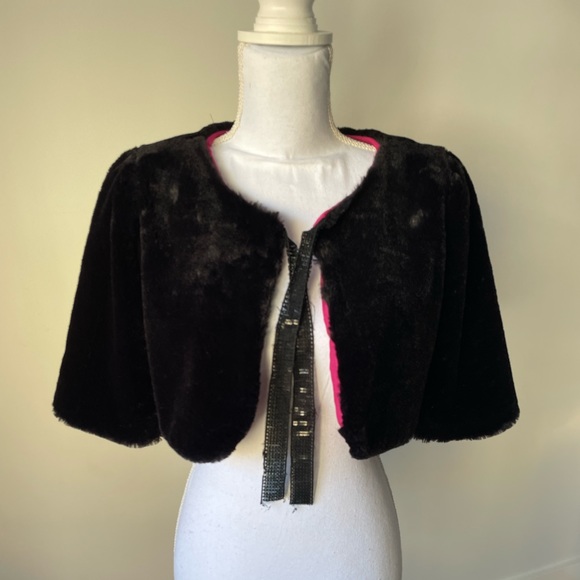 Zoe Ltd Jackets & Blazers - Faux Fur caplet shrug - Girls